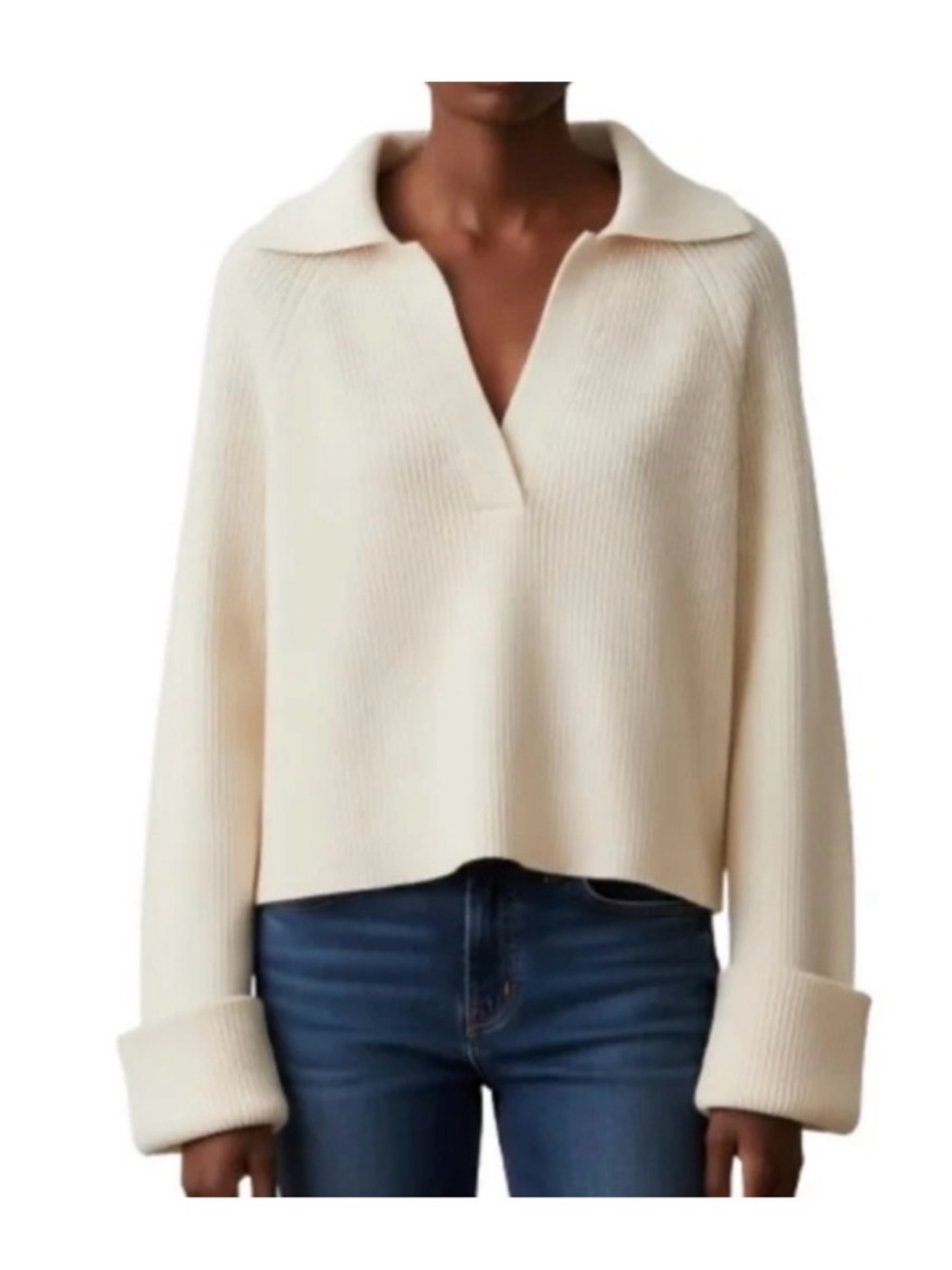 Jason Wu Cream Knit Sweater M